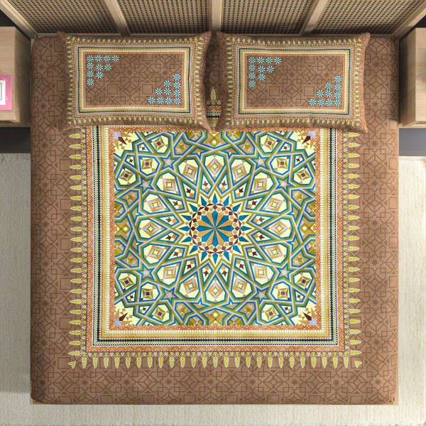 Elegance 210 TC Pure 100% Cotton King Size Bedsheet With Two Pillow Cover Set