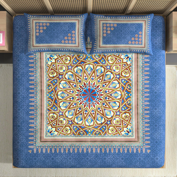 Elegance 210 TC Pure 100% Cotton King Size Bedsheet With Two Pillow Cover Set