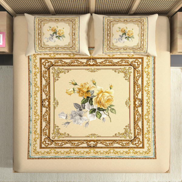 Elegance 210 TC Pure 100% Cotton King Size Bedsheet With Two Pillow Cover Set