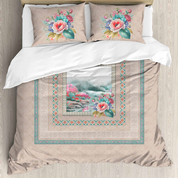 Elegance 210 TC Pure 100% Cotton King Size Bedsheet With Two Pillow Cover Set