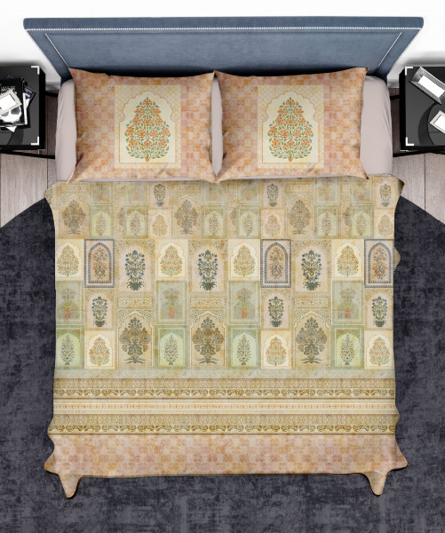 Elegance 210 TC Pure 100% Cotton King Size Bedsheet With Two Pillow Cover Set