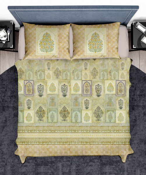 Elegance 210 TC Pure 100% Cotton King Size Bedsheet With Two Pillow Cover Set