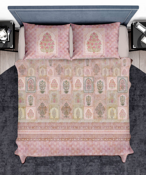 Elegance 210 TC Pure 100% Cotton King Size Bedsheet With Two Pillow Cover Set