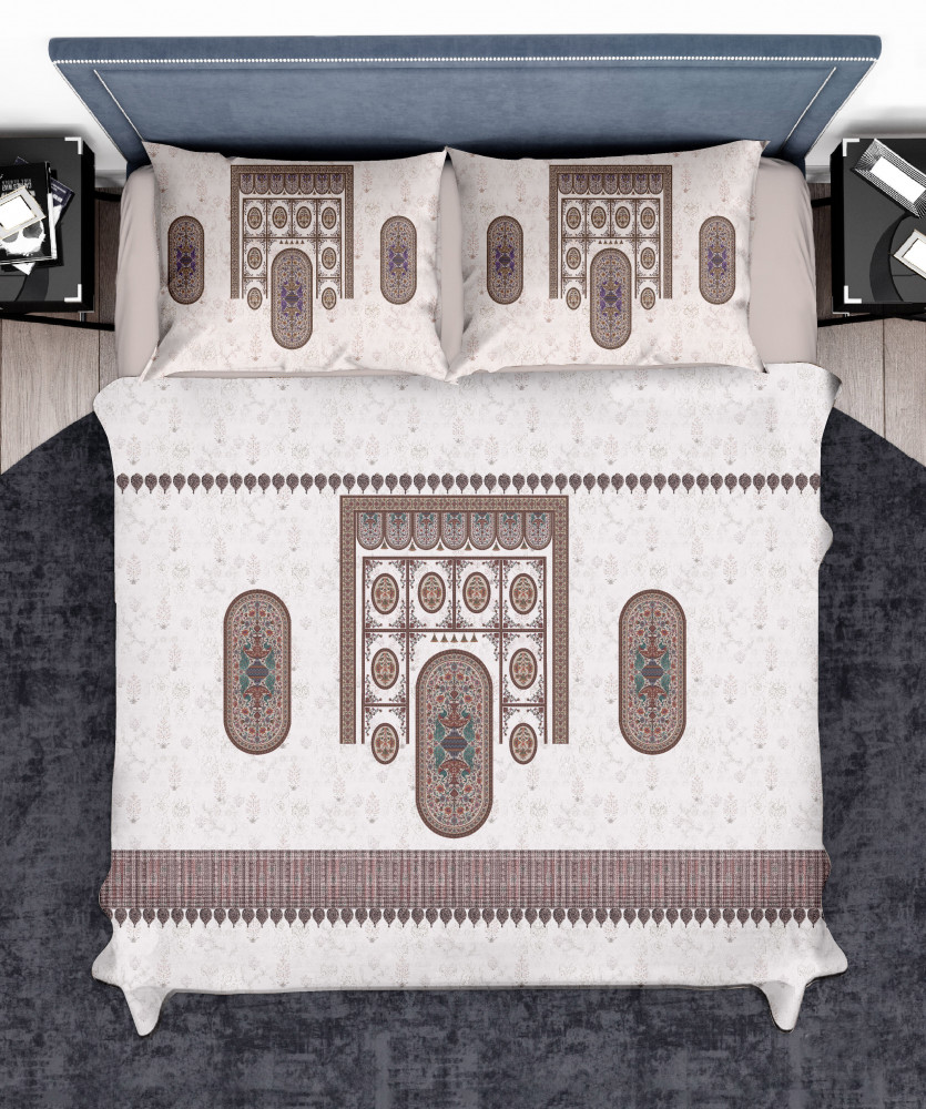 Image of Elegance 210 TC Pure 100% Cotton King Size Bedsheet With Two Pillow Cover Set