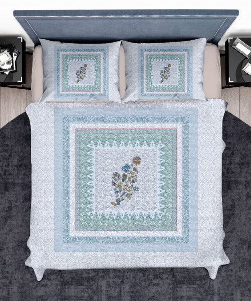 Elegance 210 TC Pure 100% Cotton King Size Bedsheet With Two Pillow Cover Set