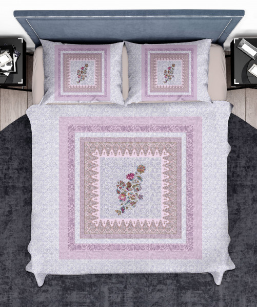 Elegance 210 TC Pure 100% Cotton King Size Bedsheet With Two Pillow Cover Set