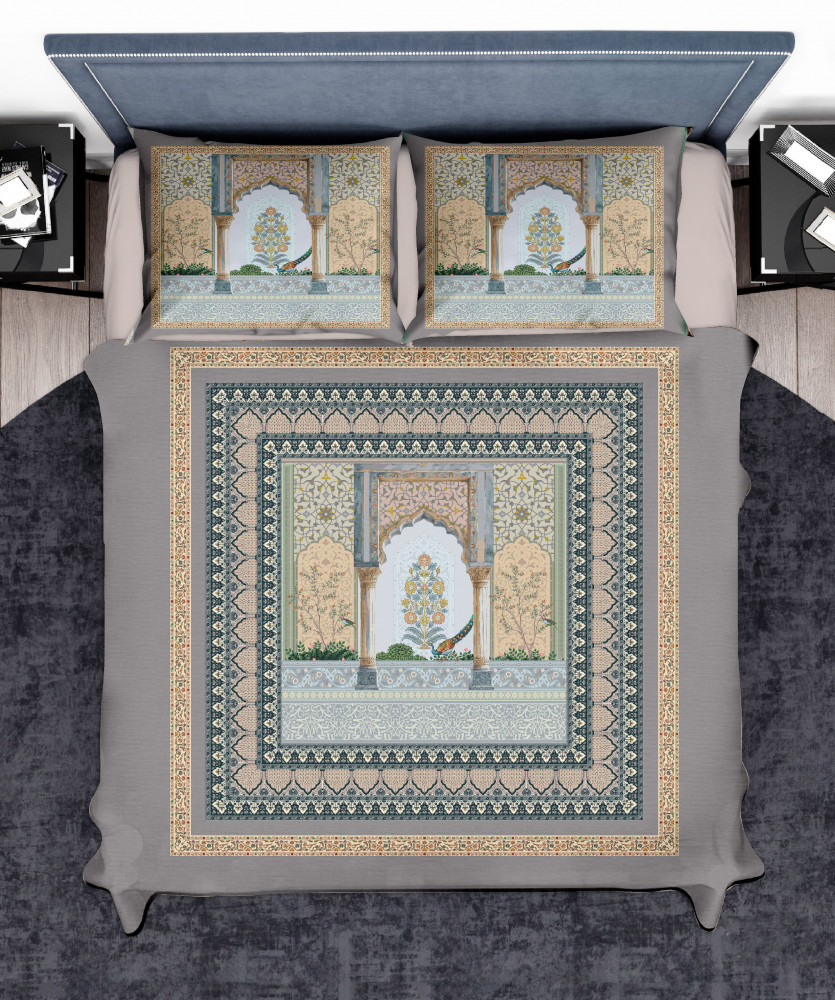 Image of Elegance 210 TC Pure 100% Cotton King Size Bedsheet With Two Pillow Cover Set