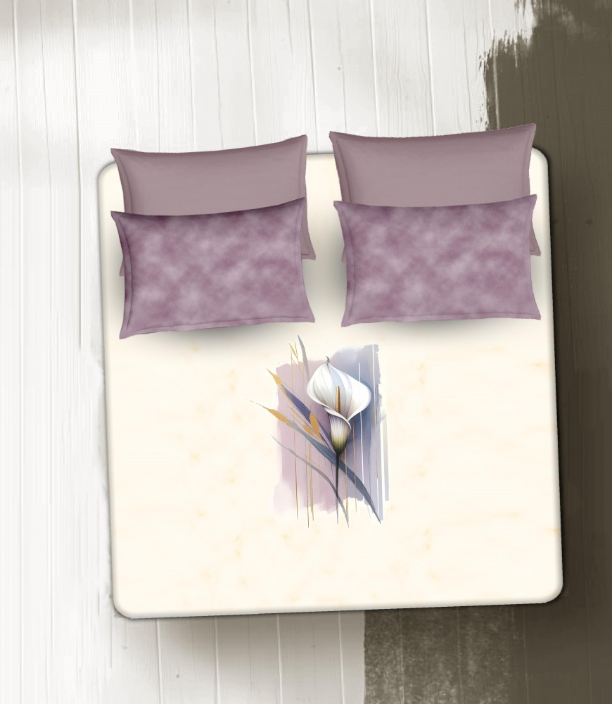 Image of Elegance 210 TC Pure 100% Cotton King Size Bedsheet With Two Pillow Cover Set