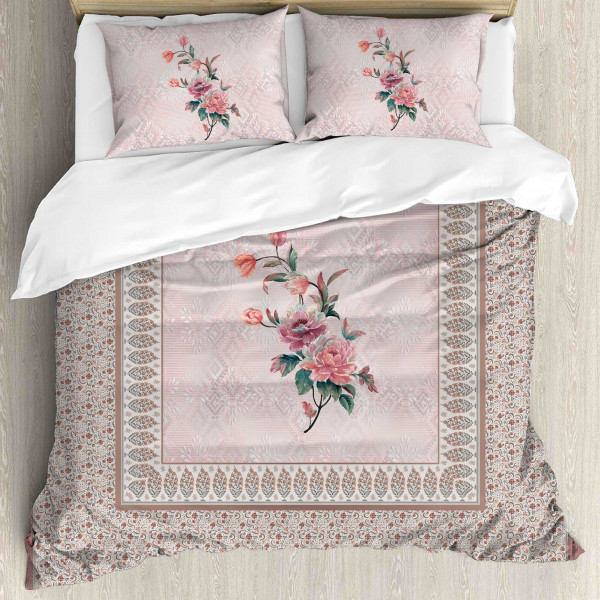 Elegance 210 TC Pure 100% Cotton King Size Bedsheet With Two Pillow Cover Set