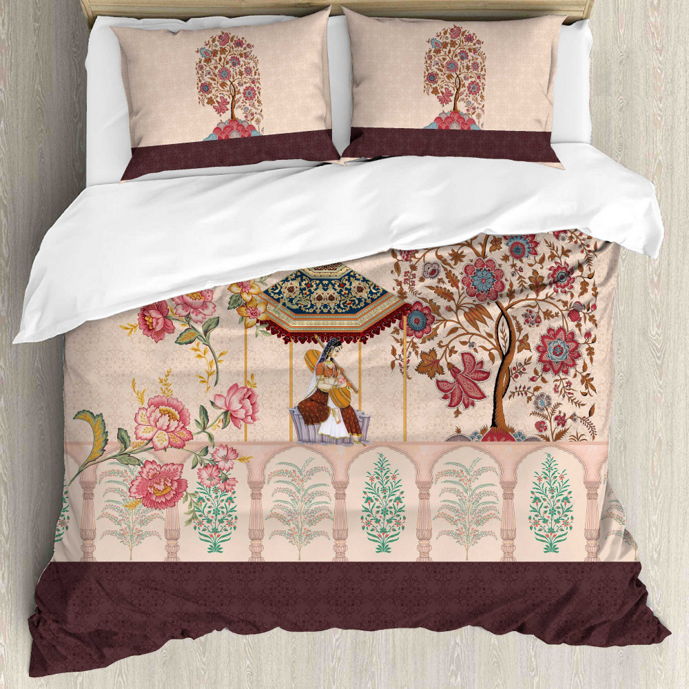 Image of Elegance 210 TC Pure 100% Cotton King Size Bedsheet With Two Pillow Cover Set