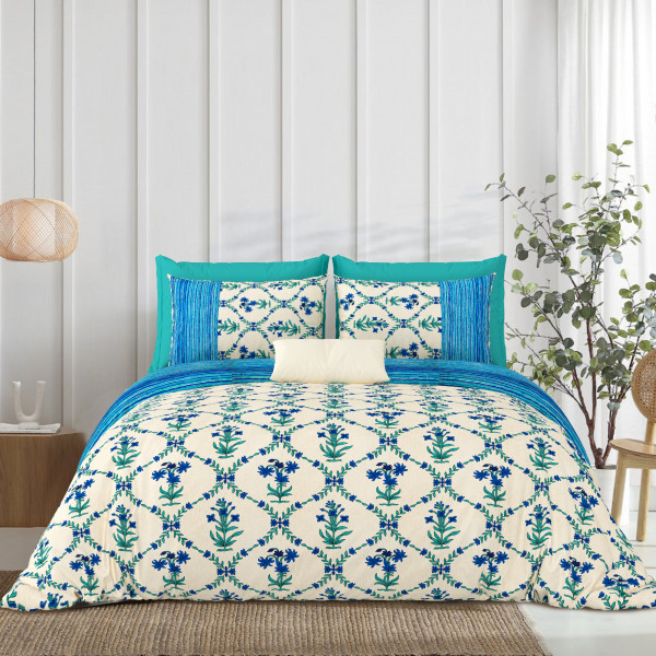 Gharana Double Bedsheet 100% Pure Cotton 180 TC Bedheeet With Two Pillow Cover Set of 18 Bedsheet
