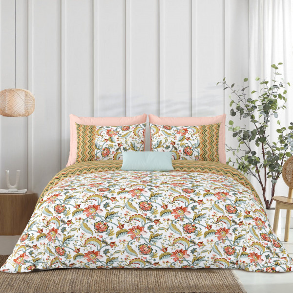 Gharana Double Bedsheet 100% Pure Cotton 180 TC Bedheeet With Two Pillow Cover Set of 18 Bedsheet