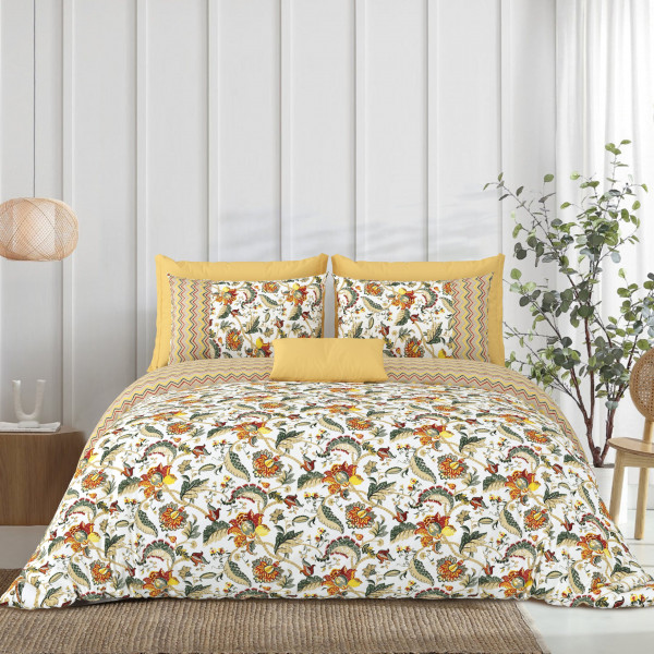 Gharana Double Bedsheet 100% Pure Cotton 180 TC Bedheeet With Two Pillow Cover Set of 18 Bedsheet