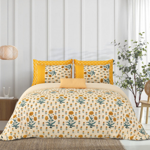 Gharana Double Bedsheet 100% Pure Cotton 180 TC Bedheeet With Two Pillow Cover Set of 18 Bedsheet