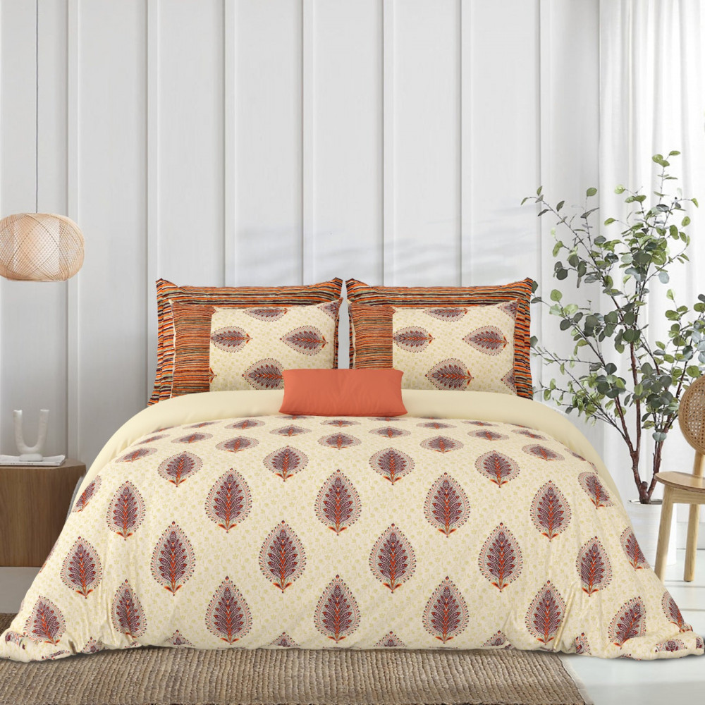 Gharana Double Bedsheet 100% Pure Cotton 180 TC Bedheeet With Two Pillow Cover Set of 18 Bedsheet