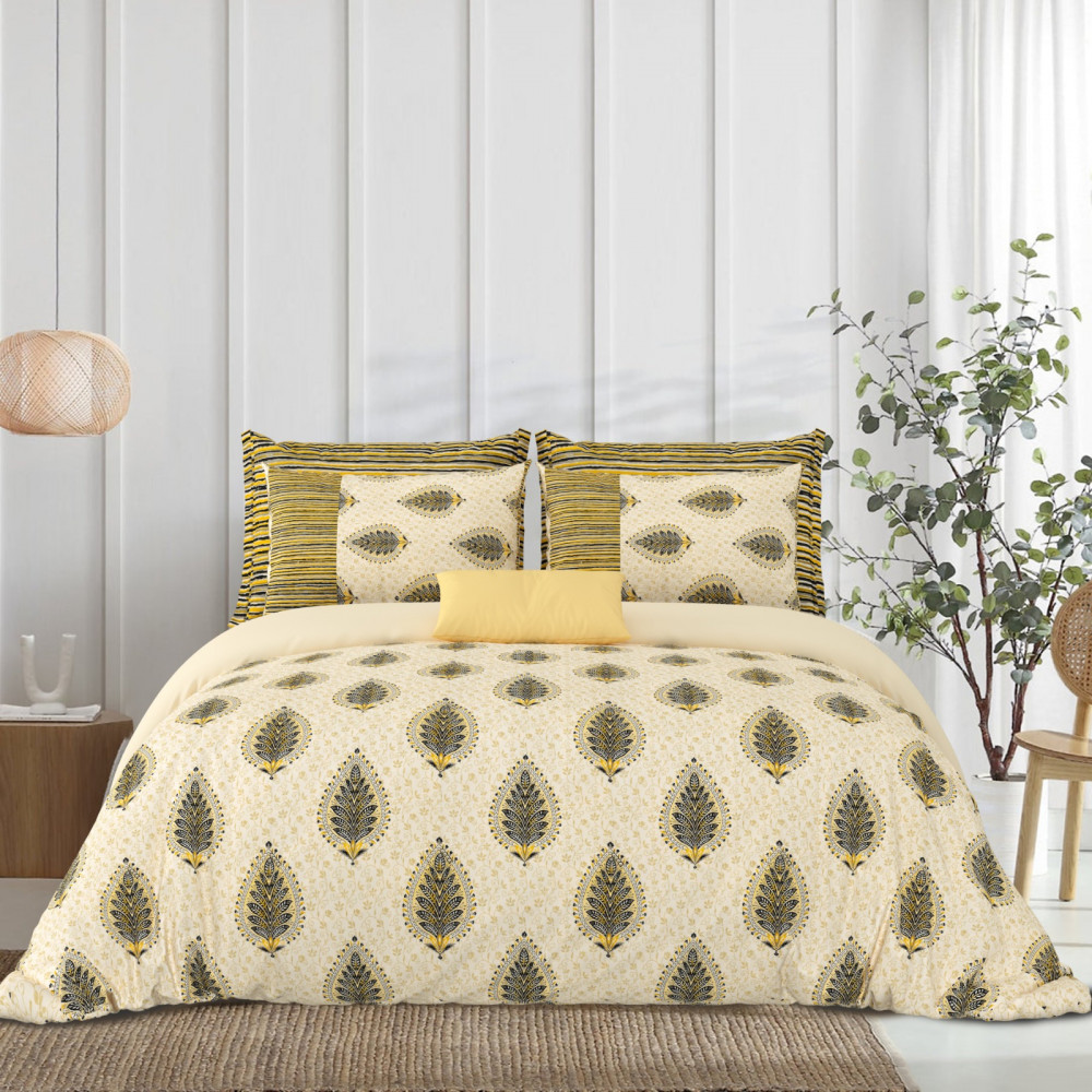 Gharana Double Bedsheet 100% Pure Cotton 180 TC Bedheeet With Two Pillow Cover Set of 18 Bedsheet