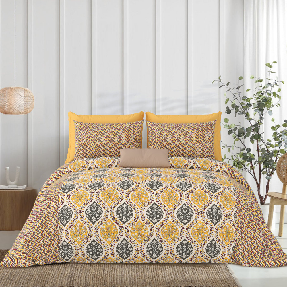 Gharana Double Bedsheet 100% Pure Cotton 180 TC Bedheeet With Two Pillow Cover Set of 18 Bedsheet