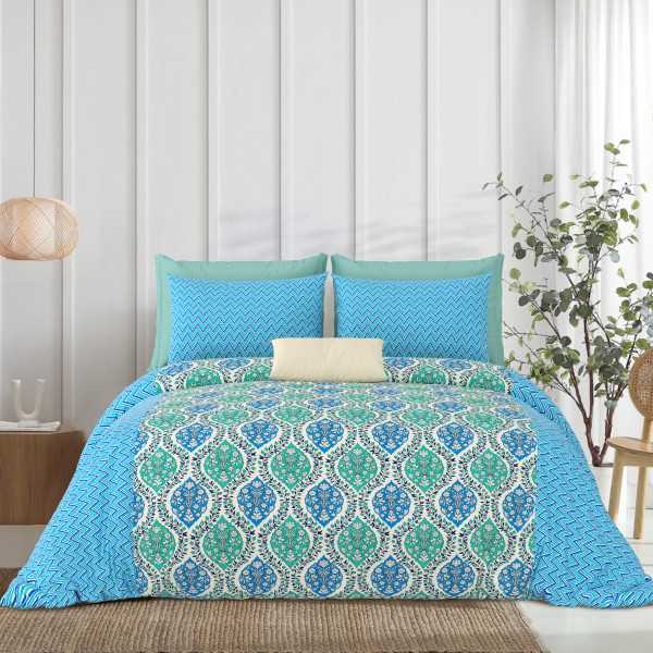 Gharana Double Bedsheet 100% Pure Cotton 180 TC Bedheeet With Two Pillow Cover Set of 18 Bedsheet