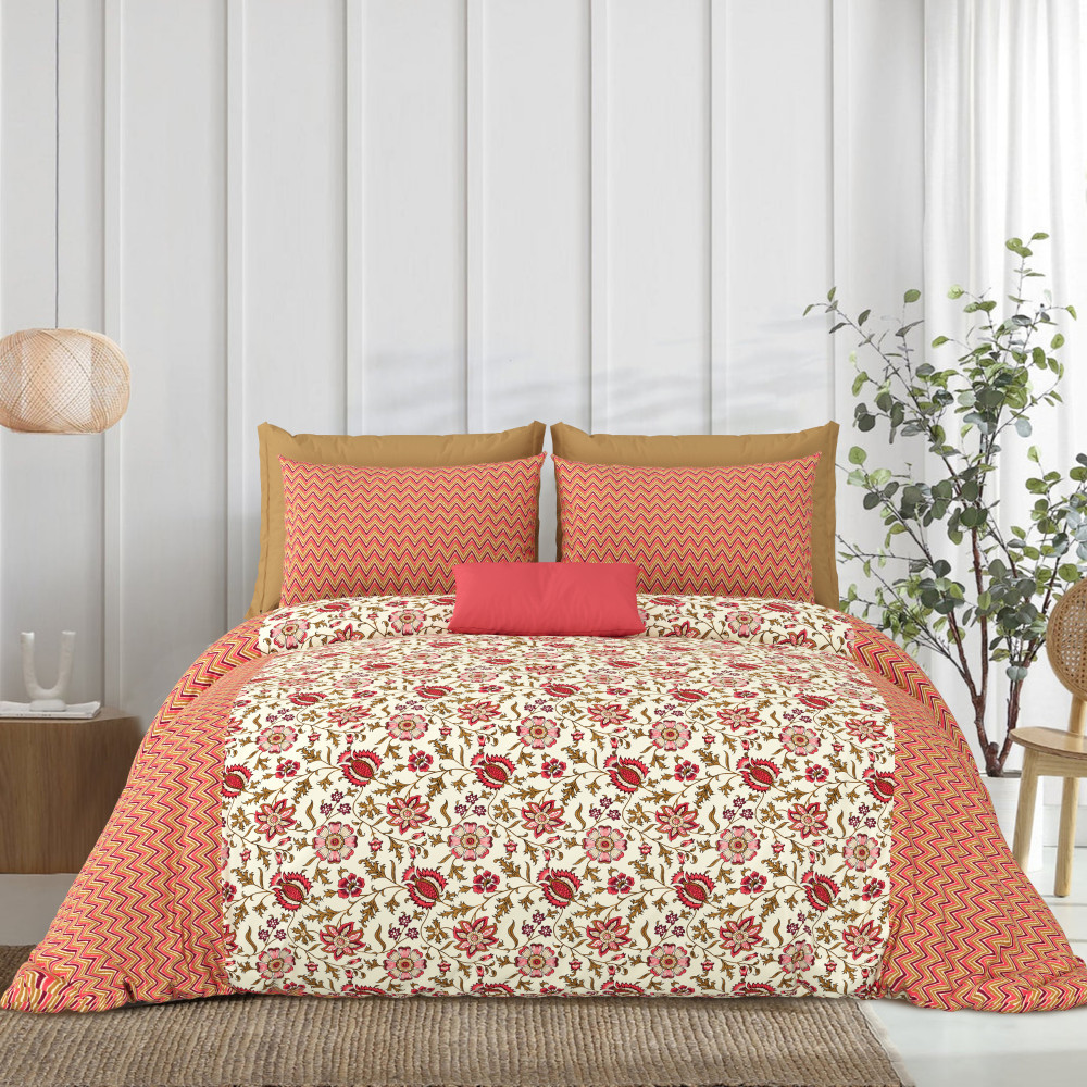 Gharana Double Bedsheet 100% Pure Cotton 180 TC Bedheeet With Two Pillow Cover Set of 18 Bedsheet