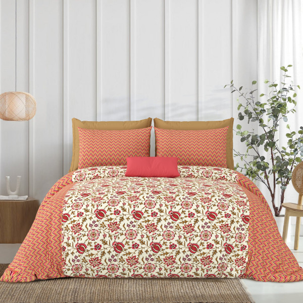 Gharana Double Bedsheet 100% Pure Cotton 180 TC Bedheeet With Two Pillow Cover Set of 18 Bedsheet