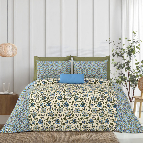 Gharana Double Bedsheet 100% Pure Cotton 180 TC Bedheeet With Two Pillow Cover Set of 18 Bedsheet