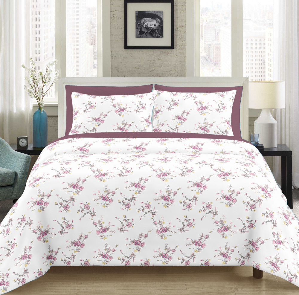 Image of GULMOHAR Double Bedsheet 100% Pure Cotton 120 TC Bedsheeet With Two Pillow Cover Set