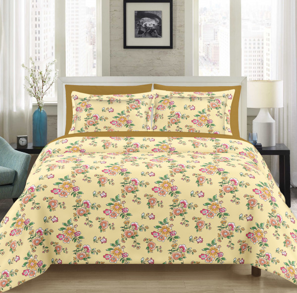 GULMOHAR Double Bedsheet 100% Pure Cotton 120 TC Bedsheeet With Two Pillow Cover Set