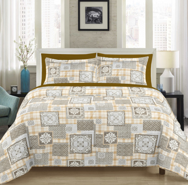 GULMOHAR Double Bedsheet 100% Pure Cotton 120 TC Bedsheeet With Two Pillow Cover Set