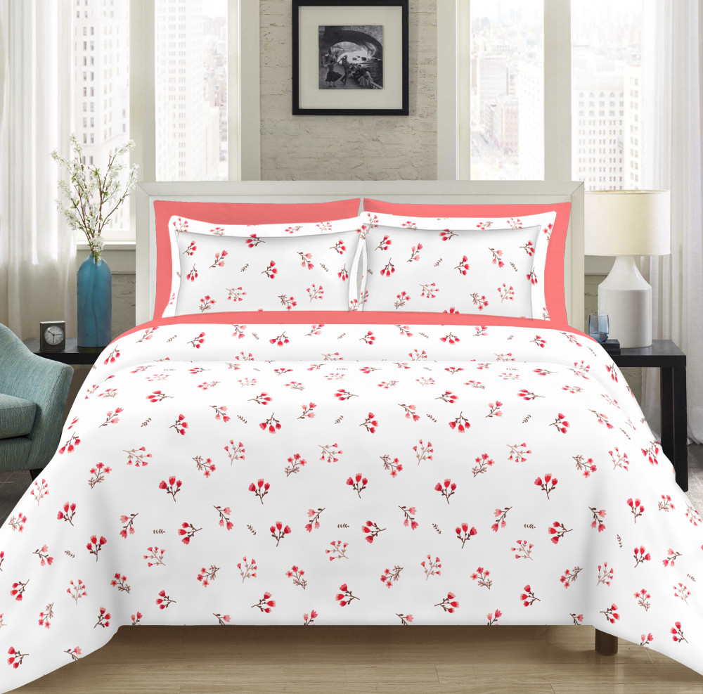 Image of GULMOHAR Double Bedsheet 100% Pure Cotton 120 TC Bedsheeet With Two Pillow Cover Set