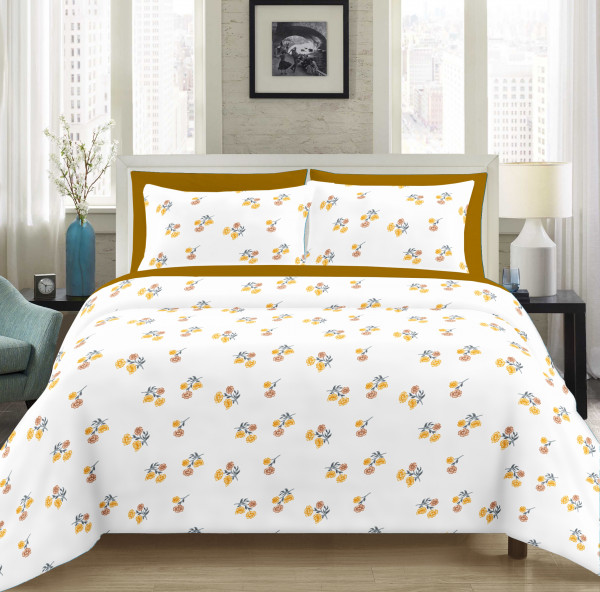 GULMOHAR Double Bedsheet 100% Pure Cotton 120 TC Bedsheeet With Two Pillow Cover Set