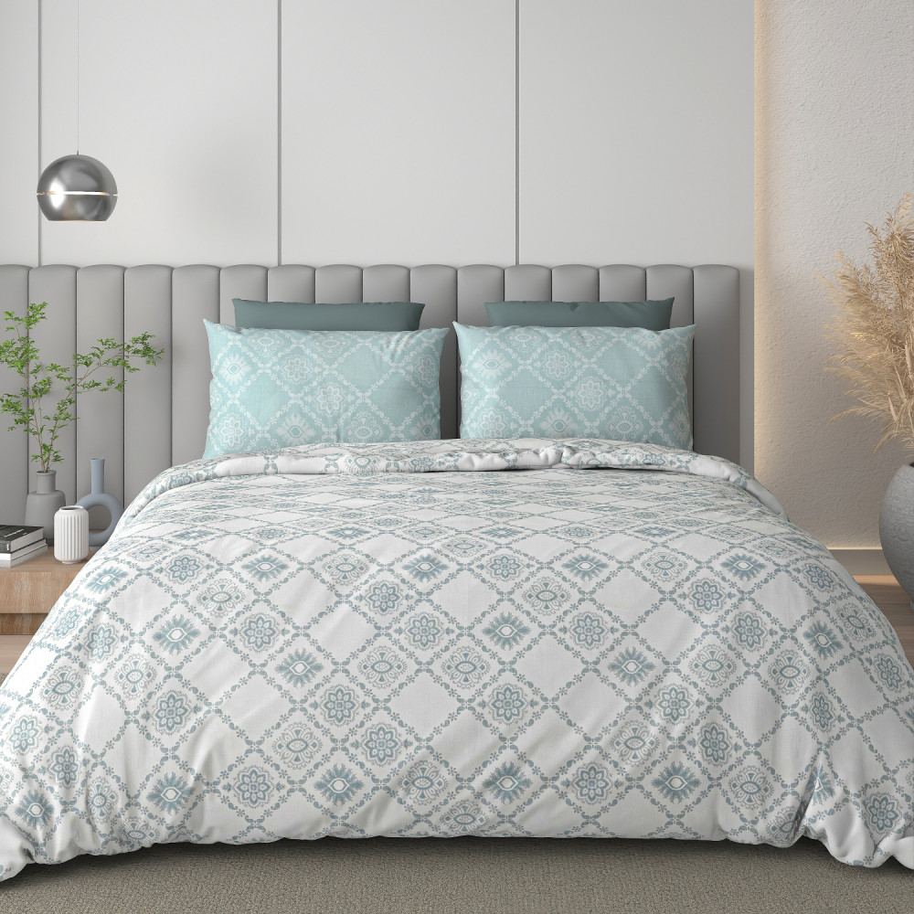 Image of Happy Life 210 TC Pure 100% Cotton King Size Bedsheet With Two Pillow Cover Set