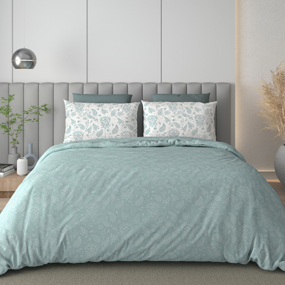 Image of Happy Life 210 TC Pure 100% Cotton King Size Bedsheet With Two Pillow Cover Set