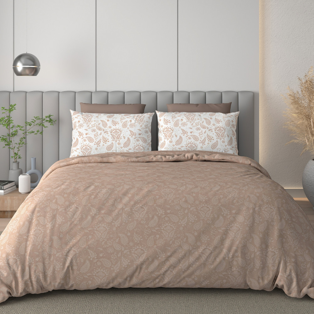 Image of Happy Life 210 TC Pure 100% Cotton King Size Bedsheet With Two Pillow Cover Set