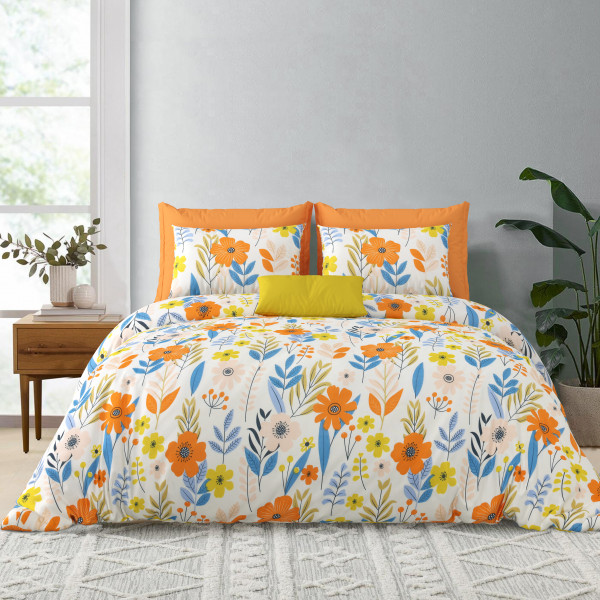 IMPRESSION King Size Bedsheet 100% Pure Cotton 180 TC Bedsheeet With Two Pillow Cover Set of 18 Bedsheet