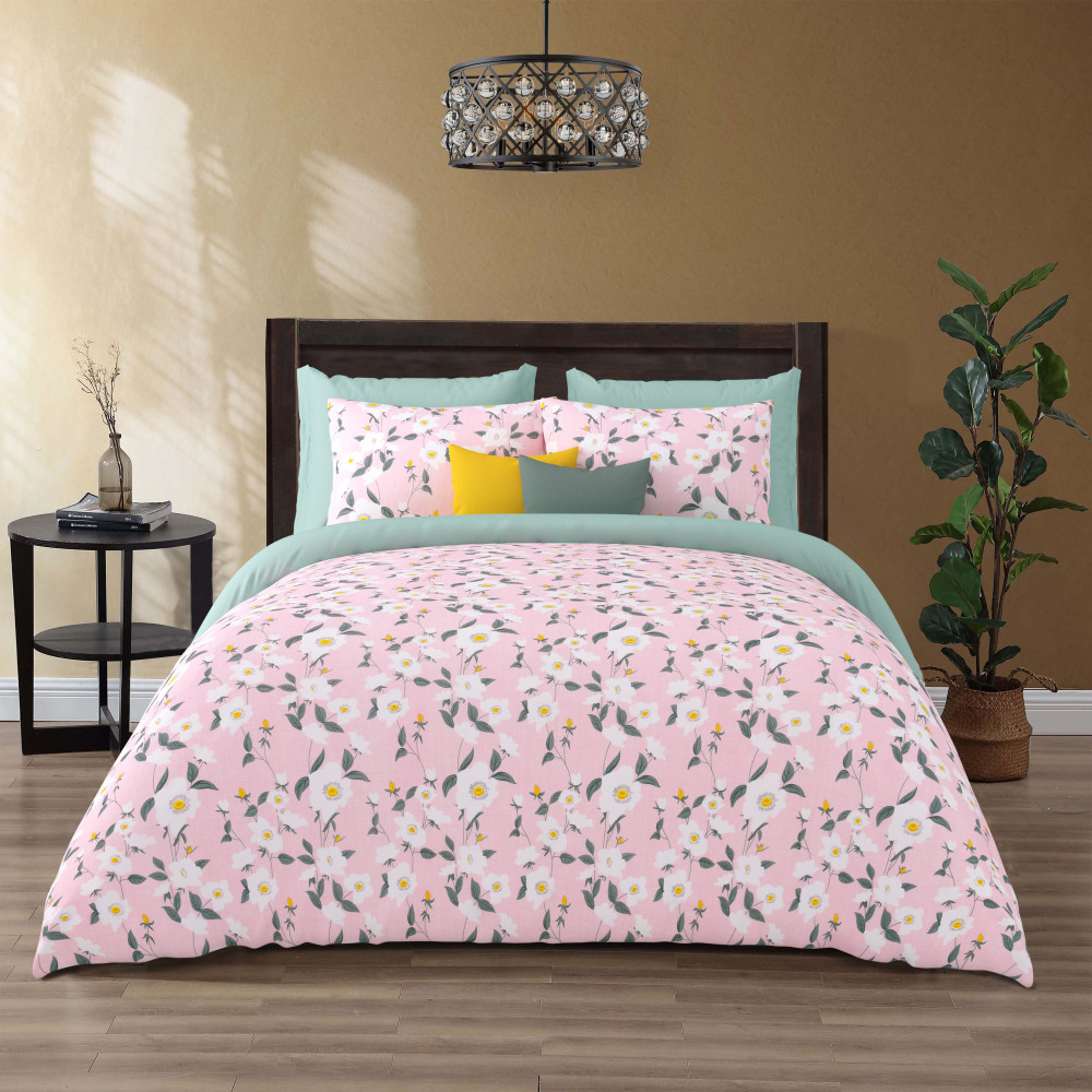 IMPRESSION Double Bedsheet 100% Pure Cotton 180 TC Bedsheeet With Two Pillow Cover Set of 18 Bedsheet