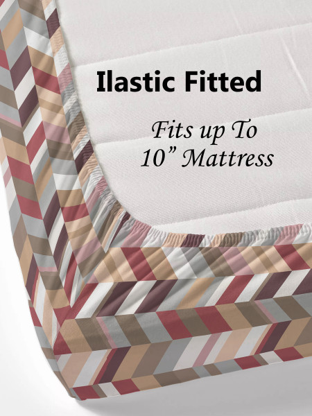 IMPRESSION King Size FITTED Bedsheet 100% Pure Cotton 180 TC Bedsheeet With Two Pillow Cover Set of 18 Bedsheet