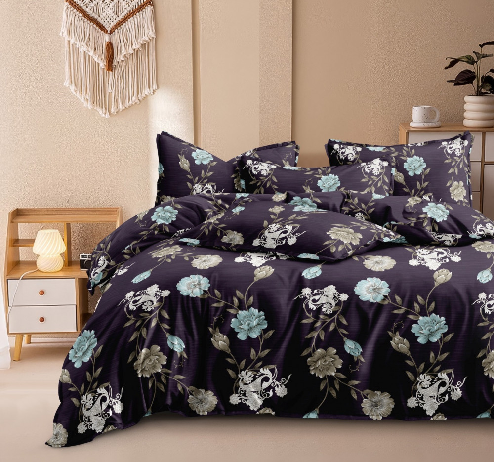 IMPRESSION King Size FITTED Bedsheet 100% Pure Cotton 180 TC Bedsheeet With Two Pillow Cover Set of 18 Bedsheet