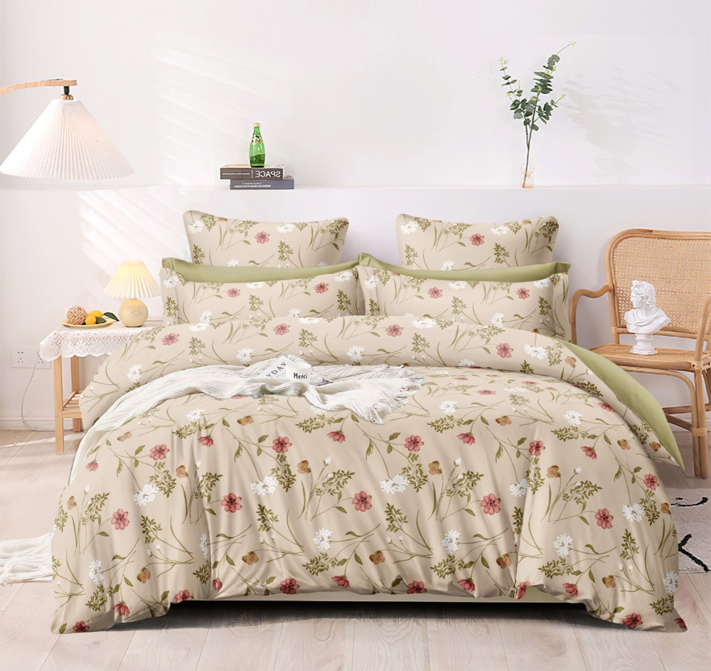 IMPRESSION King Size Bedsheet 100% Pure Cotton 180 TC Bedsheeet With Two Pillow Cover Set of 18 Bedsheet