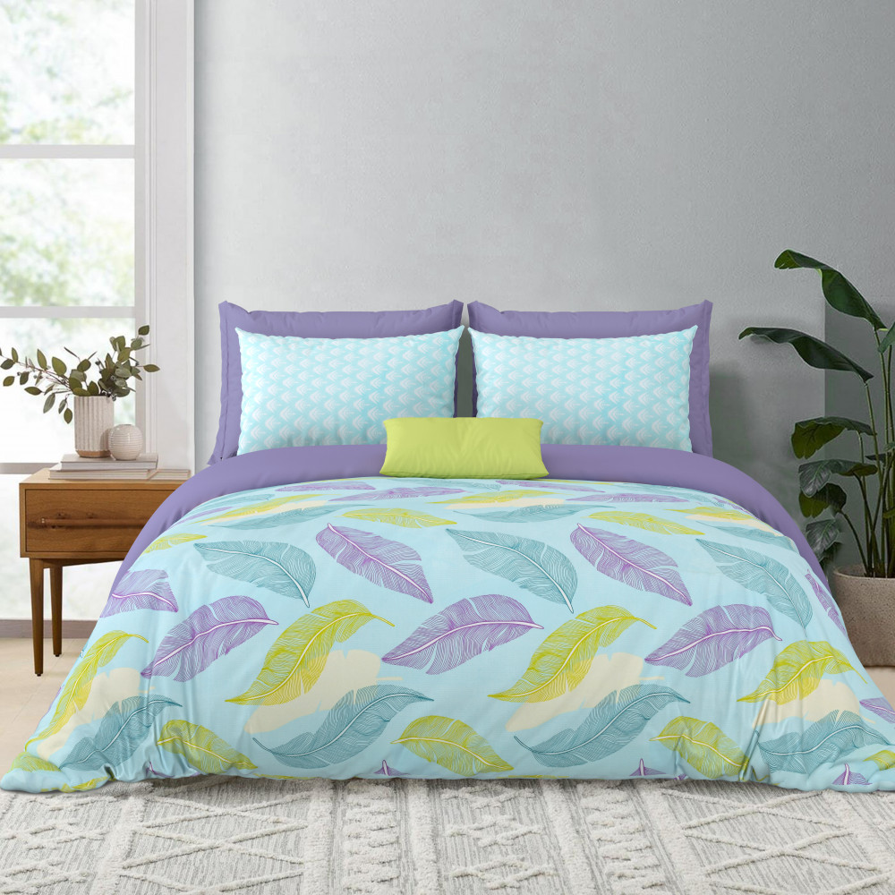 IMPRESSION Double Comforter SET Microfiber Fabric With Bedsheet With Two Pillow Cover Set of 8 Comforter Set