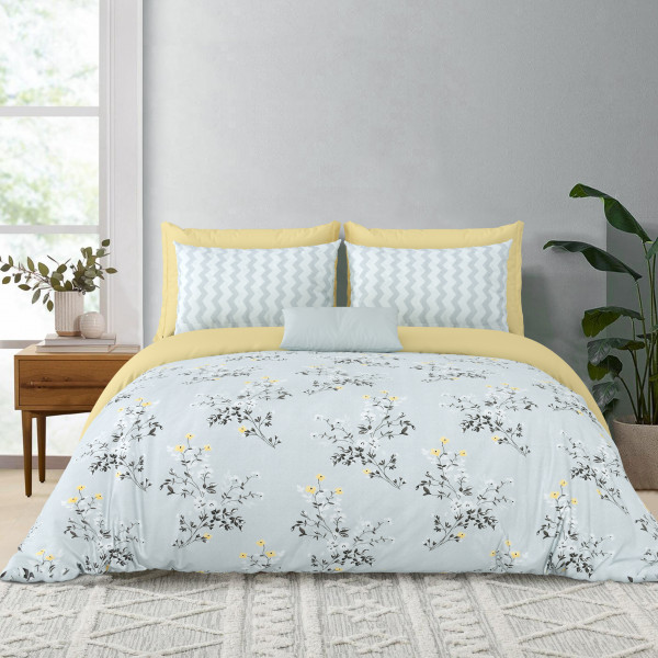 IMPRESSION Double Comforter SET Microfiber Fabric With Bedsheet With Two Pillow Cover Set of 8 Comforter Set
