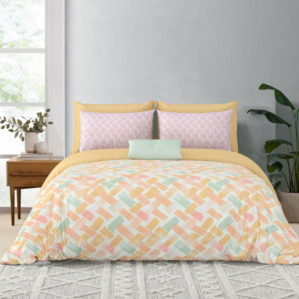 IMPRESSION Double Comforter SET Microfiber Fabric With Bedsheet With Two Pillow Cover Set of 8 Comforter Set