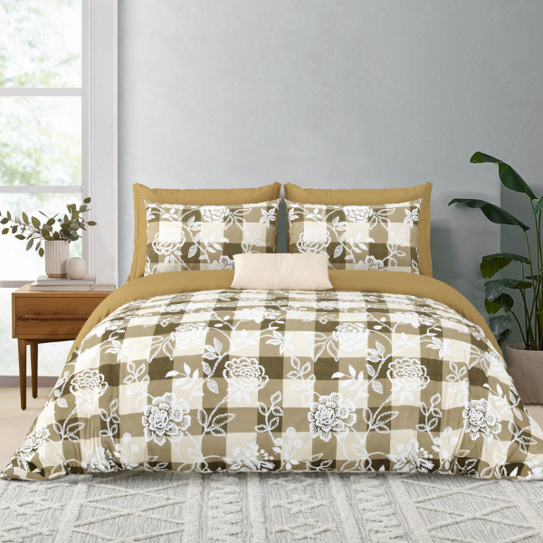 IMPRESSION 120 GSM Premium Microfiber King Size Bedsheet With Two Pillow Cover Set