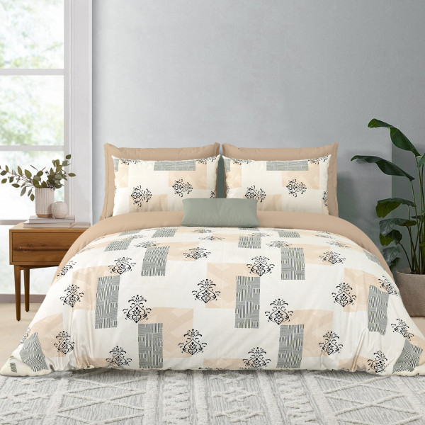 IMPRESSION 120 GSM Premium Microfiber King Size Bedsheet With Two Pillow Cover Set