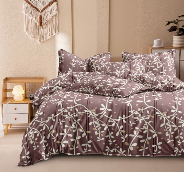 IMPRESSION 120 GSM Premium Microfiber King Size Bedsheet With Two Pillow Cover Set