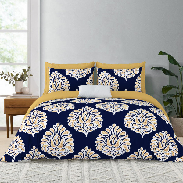 IMPRESSION 120 GSM Premium Microfiber King Size Bedsheet With Two Pillow Cover Set