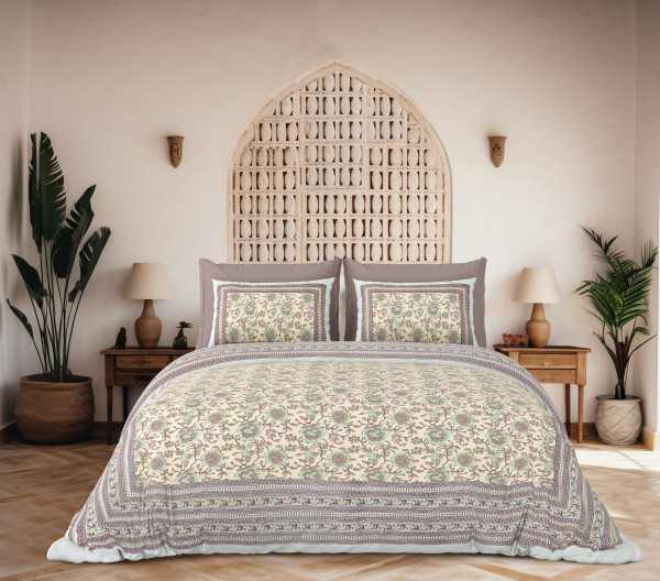 JAIPURI Double Bedsheet 100% Pure Cotton 180 TC Bedsheeet With Two Pillow Cover Set of 18 Bedsheet