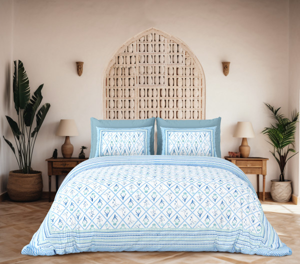 JAIPURI Double Bedsheet 100% Pure Cotton 180 TC Bedsheeet With Two Pillow Cover Set of 18 Bedsheet