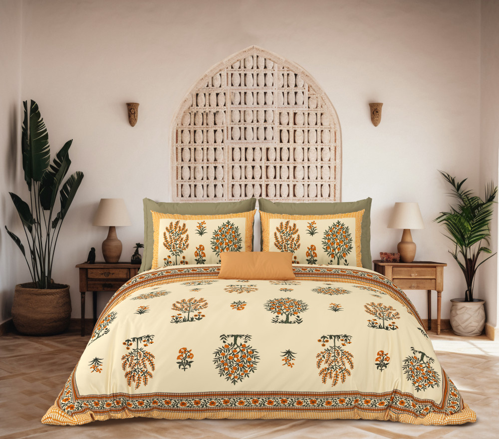 JAIPURI Double Bedsheet 100% Pure Cotton 180 TC Bedsheeet With Two Pillow Cover Set of 18 Bedsheet