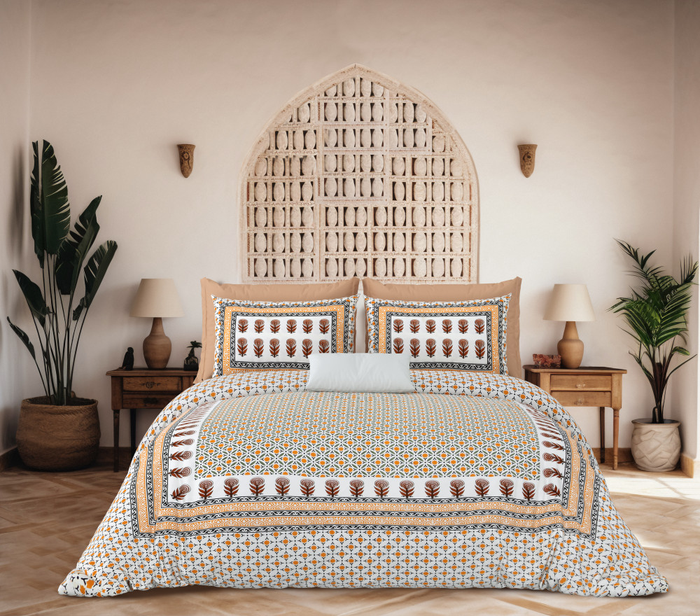 JAIPURI Double Bedsheet 100% Pure Cotton 180 TC Bedsheeet With Two Pillow Cover Set of 18 Bedsheet