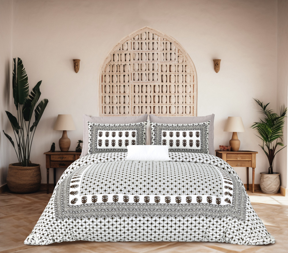 JAIPURI Double Bedsheet 100% Pure Cotton 180 TC Bedsheeet With Two Pillow Cover Set of 18 Bedsheet